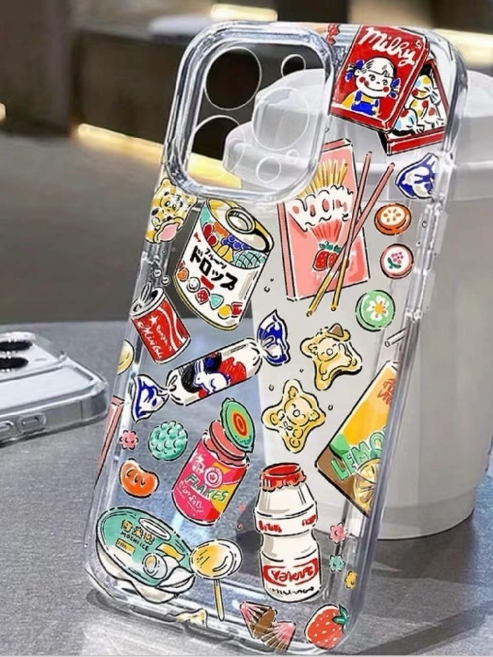 New Apple iPhone 17 Pro Cell Phone Case Chinese Snacks Haw Flakes Yakult Panda